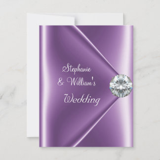 Wedding Purple Mauve Diamond Jewel Invitation