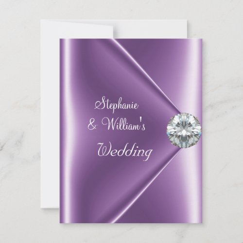 Wedding Purple Mauve Diamond Jewel Custom Announcement