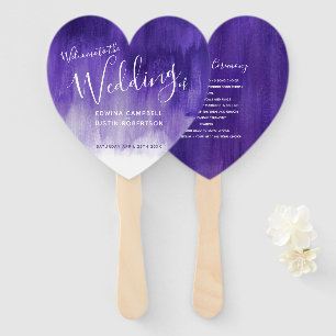Wedding purple modern tinted ink art program fans