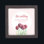 Wedding Purple Pink Alliums Flower Watercolor Gift Box<br><div class="desc">Designed based on my watercolor illustration of dark pink allium. Beautiful pom-pom like spring flowers standing tall with lovely fresh green leaves. The design has light pink background and can be personalized to your preference. Perfect design for wedding celebration.</div>