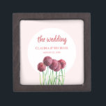 Wedding Purple Pink Alliums Flower Watercolor Gift Box<br><div class="desc">Designed based on my watercolor illustration of dark pink allium. Beautiful pom-pom like spring flowers standing tall with lovely fresh green leaves. The design has light pink background and can be personalized to your preference. Perfect design for wedding celebration.</div>