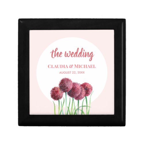 Wedding Purple Pink Alliums Flower Watercolor Gift Box