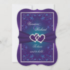 Wedding | Purple, Teal | Floral | Hearts FAUX Foil