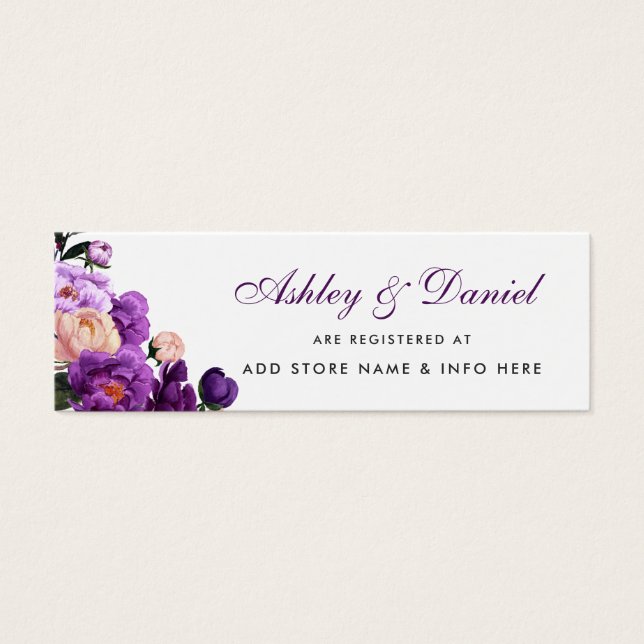 Wedding Purple Violet Registry Insert Card (Front)