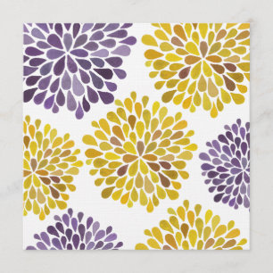 Wedding Purple Yellow Flower Blossoms Invitation