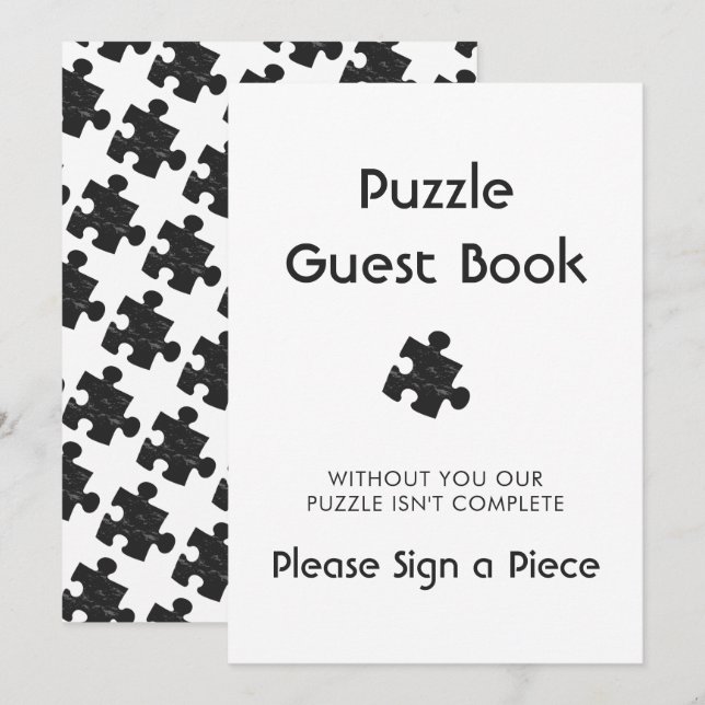 Wedding Puzzle Guest Book Sign (Front/Back)