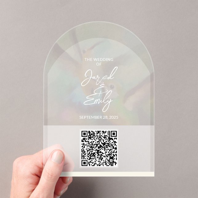 Wedding QR Code Acrylic Invitation (Insitu (Handheld))