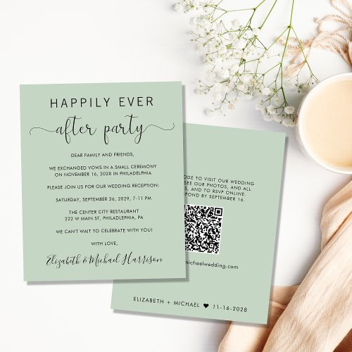 Wedding QR Code Happily Ever After Party Invite