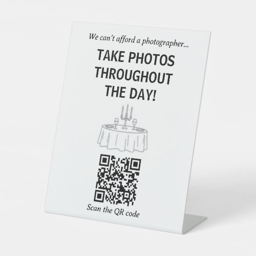 Wedding QR Code Instead of Photographer Pedestal Sign
