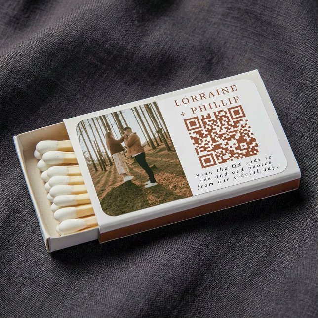 Wedding QR Code Matchbox Favor with Photo Matchboxes (Wedding QR Code Matchbox Favor with Photo Matchboxes)