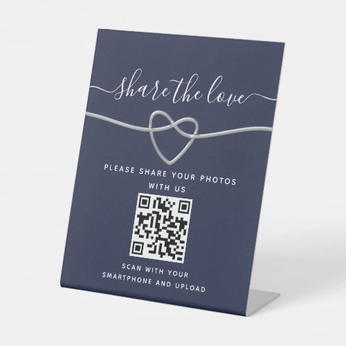 Wedding QR Code Pedestal Sign