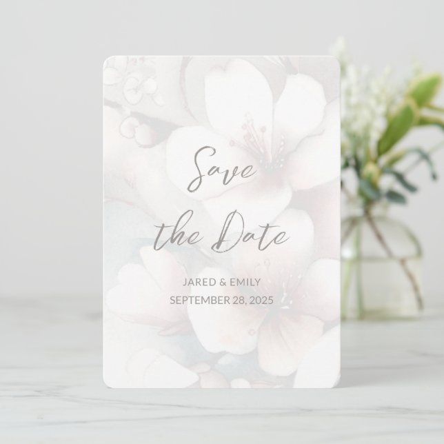 Wedding QR Code Save the Date Invitation (Standing Front)