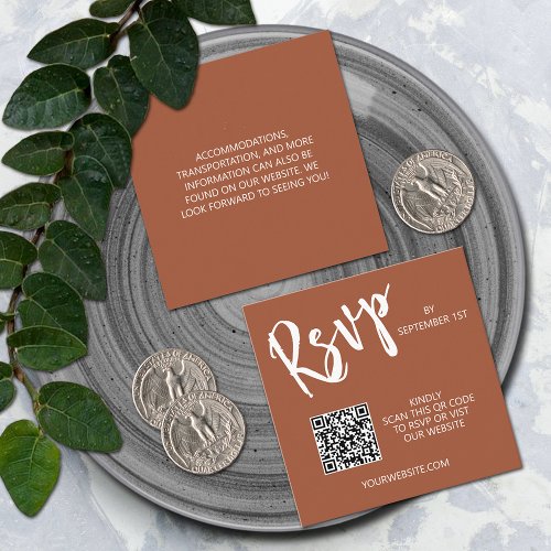 Wedding QR Code Terracotta Enclosure Card