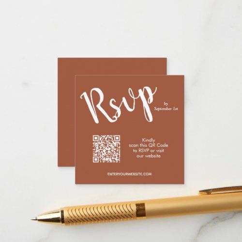 Wedding QR Code Terracotta Enclosure Card