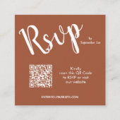 Wedding QR Code Terracotta Enclosure Card | Zazzle