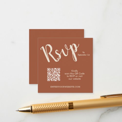 Wedding QR Code Terracotta Enclosure Card