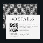 Wedding QR CODE Website Enclosure Card<br><div class="desc">Wedding DETAIL card with QR code. Select white paper for an elegant effect.</div>