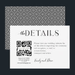 Wedding QR CODE Website Enclosure Card<br><div class="desc">Wedding DETAIL card with QR code. Select white paper for an elegant effect.</div>