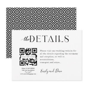 Wedding QR CODE Website Enclosure Card