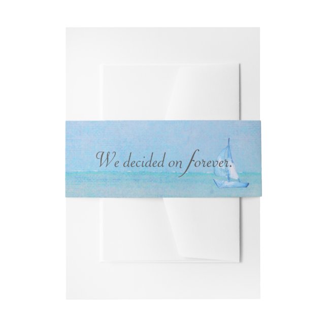 Wedding Quote and Ocean Watercolor  Invitation Belly Band (Front Example)