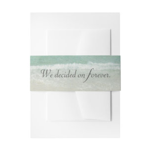 Wedding Quote and Ocean Watercolor Invitation Belly Band