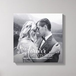 Wedding Quote Custom Photo Canvas Print
