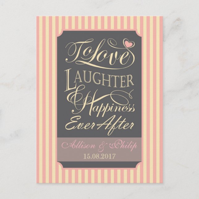 Wedding quote design invitation postcard (Front)