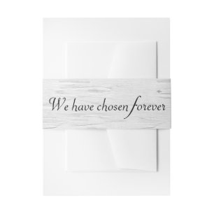 Wedding Quote On White Birch Invitation Belly Band