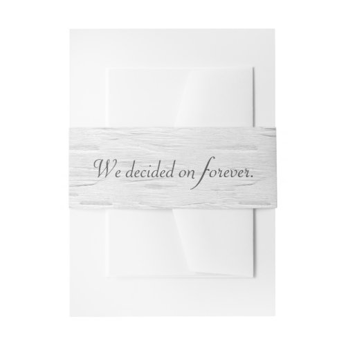 Wedding Quote On White Birch Invitation Belly Band