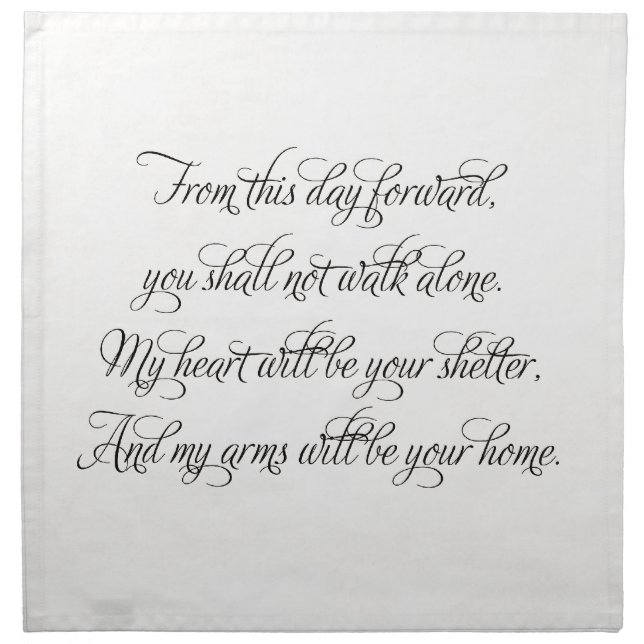 Wedding Quotes Cloth Napkin (Front)