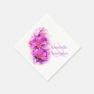Wedding radiant orchid watercolor paper napkin