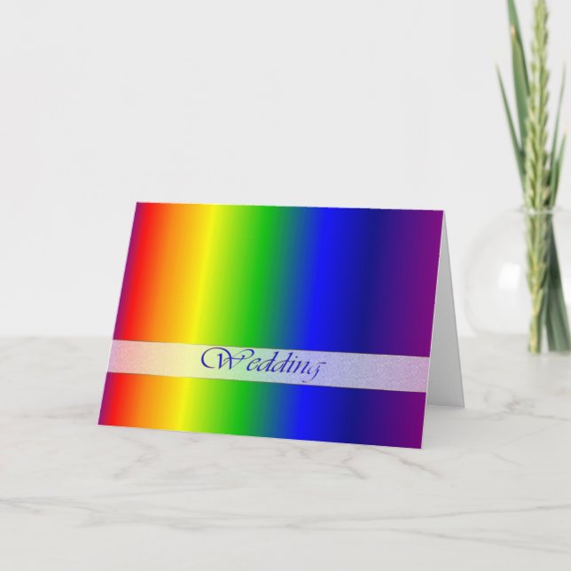 Wedding Rainbow Colors Greeting Card (Front)