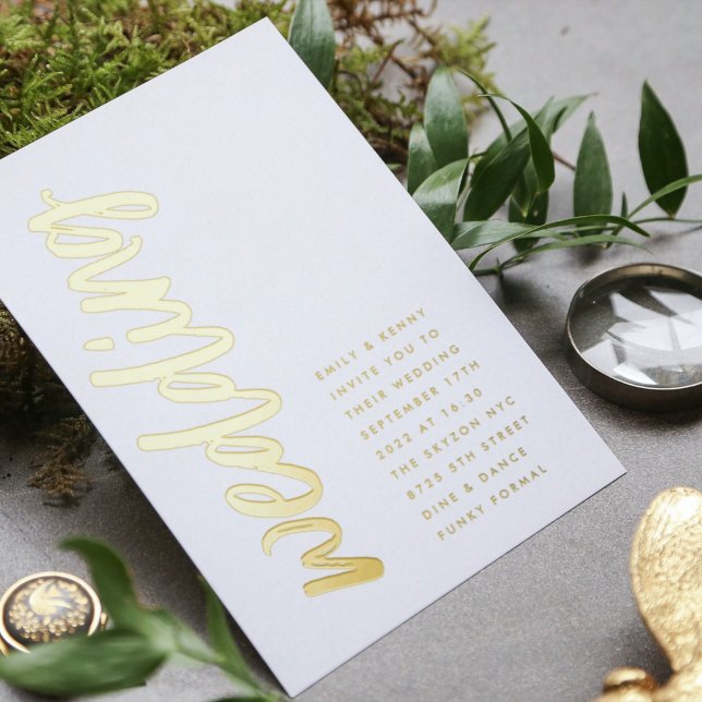 Wedding REAL GOLD Foil ultra modern Invitation Foil Invitation (Creator Uploaded)