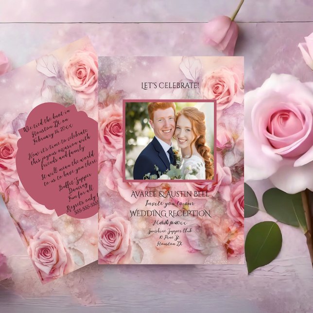 Wedding Reception After Party Celebration Pink  Note Card (Creator Uploaded)