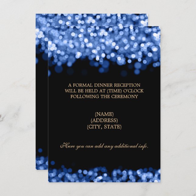 Wedding Reception Blue Lights Invitation (Front/Back)