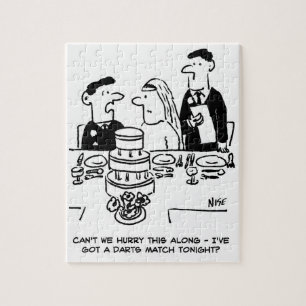 Wedding Reception Bridegroom has a Darts Match Jigsaw Puzzle