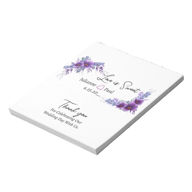 Wedding Reception Candy Bar Wrapper Party Favor Notepad (Rotated)