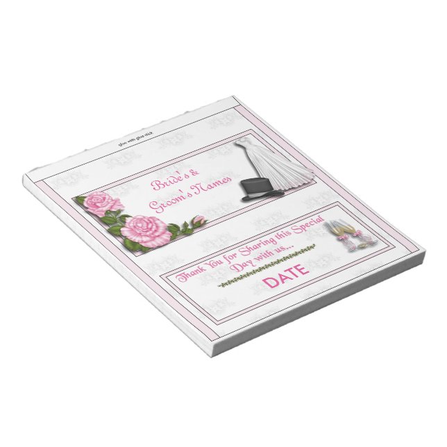 Wedding Reception Candy Bar Wrapper Party Favor Notepad (Angled)