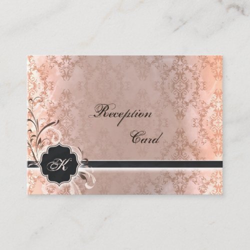 Wedding Reception Card Elegant Vintage Damask Business Card Template