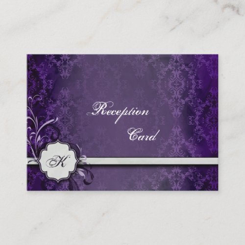 Wedding Reception Card Elegant Vintage Damask Business Card Templates