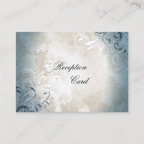 Wedding Reception Card Elegant Vintage Foliage Business Card Template
