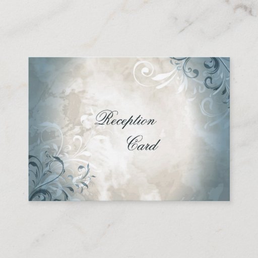 Customizable Wedding Reception Card Elegant Vintage Foliage Business Card Template