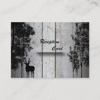 Wedding Reception Card Rustic Deer Wood Trees by OLPamPam at Zazzle