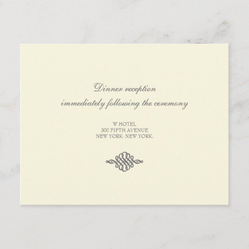 Wedding Reception Card // The Elegance Collection