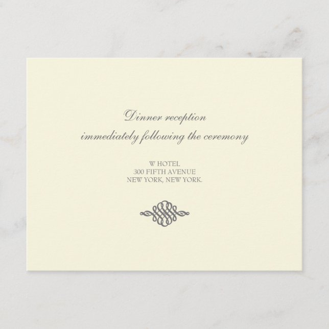 Wedding Reception Card // The Elegance Collection (Front)