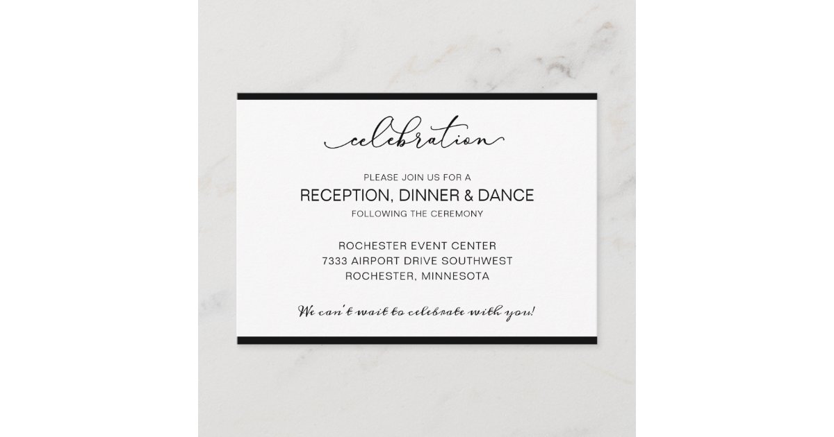 Wedding Reception Card With Short Order Of Events Zazzle Com