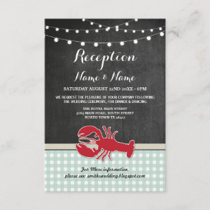 Wedding Reception Cards Crawfish Boil Lobster Fish