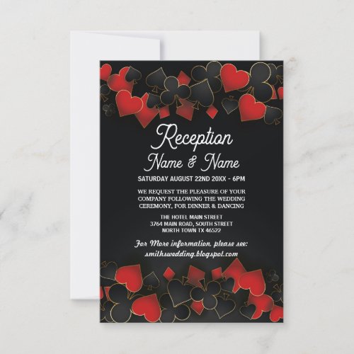 Wedding Reception Cards Las Vegas Casino Party