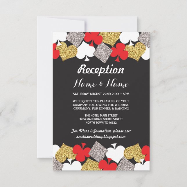 Wedding Reception Cards Las Vegas Casino Party (Front)