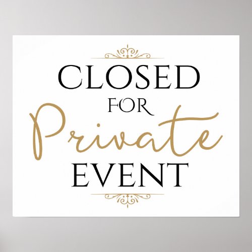 Wedding Reception Closed for Private Event Poster